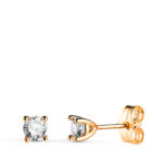 18K PENDIENTES ORO AMARILLO DIAMANTES LABORATORIO TALLA BRILLANTE 4MM 0,400 QTS. VS2-G. 4X4 MM CIERRE PRESION