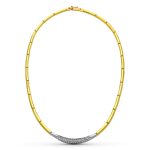 18K GARGANTILLA ORO BICOLOR CIRCONITA MOTIVO 42CM