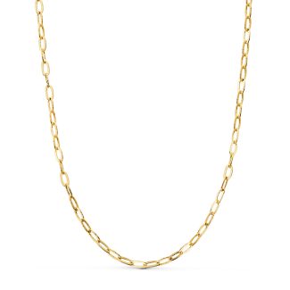 18K CADENA ORO AMARILLO FORZADA ESLABON ALARGADO. ANCHO: 3MM. LARGO: 50CM
