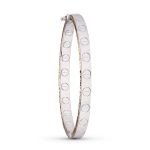 18K PULSERA ORO BICOLOR RIGIDA 62X6 MM