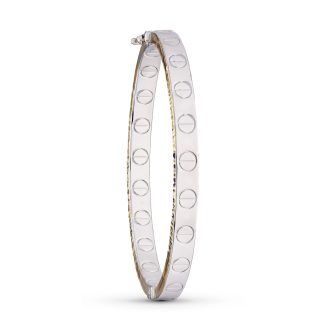18K PULSERA ORO BICOLOR RIGIDA 62X6 MM