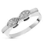 18K SORTIJA ORO BLANCO DIAMANTES NATURALES TALLA BRILLANTE 0.15  QTS.