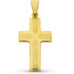 18K CRUZ ORO BLANCO CON CIRCONITA 32X17 MM
