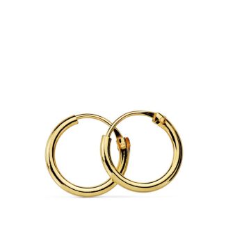 18K AROS ORO AMARILLO REDONDOS LISOS LIGEROS 10X1.20 MM