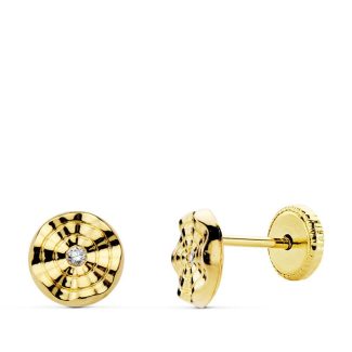 18K PENDIENTES REDONDOS CIRCONITA 6 MM