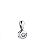 18K COLGANTE ORO BLANCO CHATON 6MM DIAMANTE LABORATORIO TALLA BRILLANTE 2,50 MM 0,070 QTS. G-VS2.