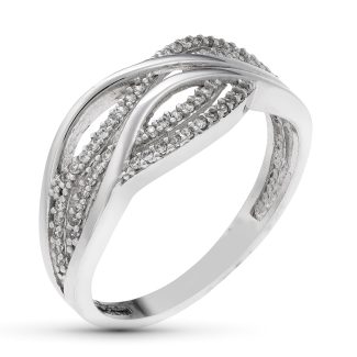 18K SORTIJA ORO BLANCO CON CIRCONITAS. ANCHO: 8 MM
