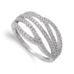 18K SORTIJA ORO BLANCO CON CIRCONITAS. ANCHO: 10,5 MM