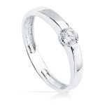 18K SOLITARIO ORO BLANCO CIRCONITA 4 MM