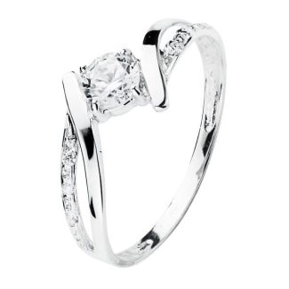 18K SOLITARIO ORO BLANCO CIRCONITA 4 MM