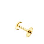 9K PIERCING OREJA ORO AMARILLO MEDIA LUNA BRILLO 4X3 MM ( UNIDAD )