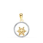 18K COLGANTE ORO BICOLOR REDONDO CON TIMON. 13MM