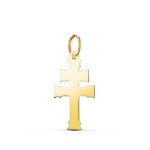 18K COLGANTE ORO AMARILLO CRUZ DE CARAVACA EN BRILLO. MEDIDA: 22 X 11 MM