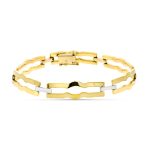 18K PULSERA ORO BICOLOR MATE Y BRILLO